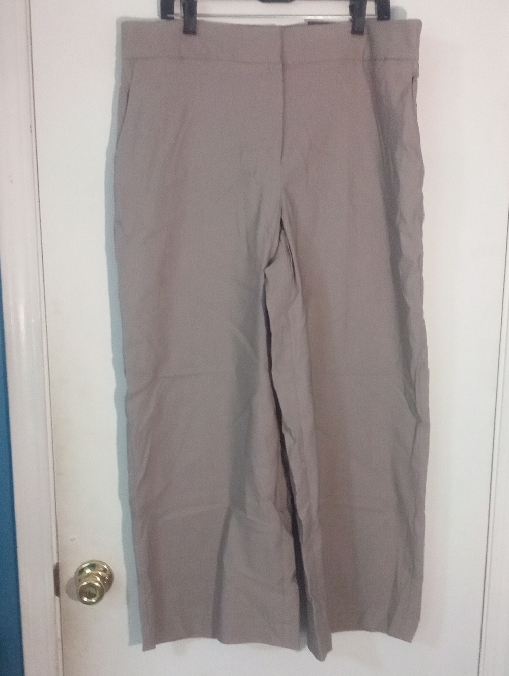 * Simply Vera By Vera Wang Wide-Leg Pants  Beige 0X Short NWT $45 Luxe Twill